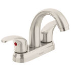 Mezcladora Sat&iacute;n 4' para Lavabo Nariz Curva Palanca Aqua