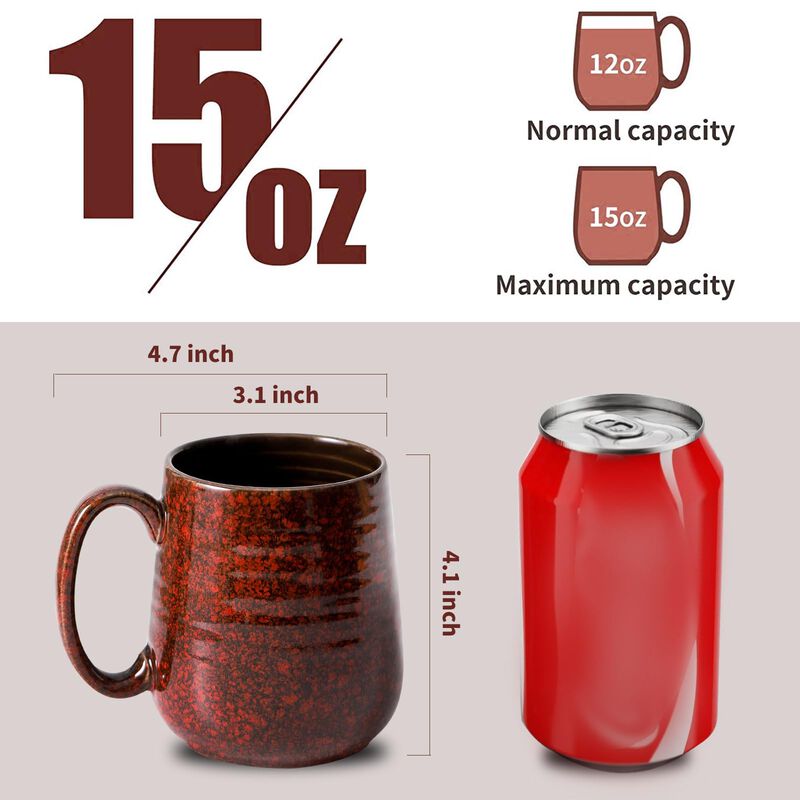 Juego De 6 Tazas De Caf&eacute; Hasense 425 ml Rojo Ce... image number null