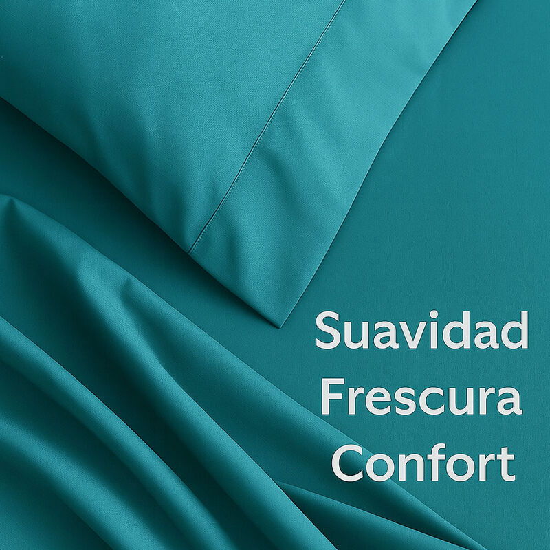 Juego de S&aacute;banas Tacto Algod&oacute;n Suaves y Durader... image number null