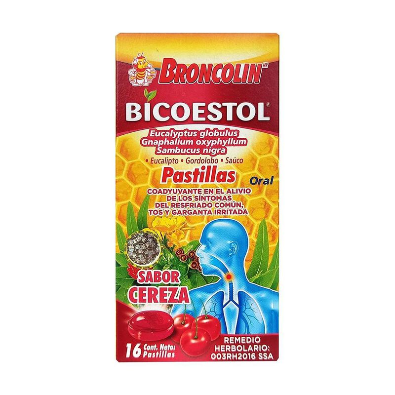 Broncolin Bicoestol Cereza - 16 Pastillas image number null