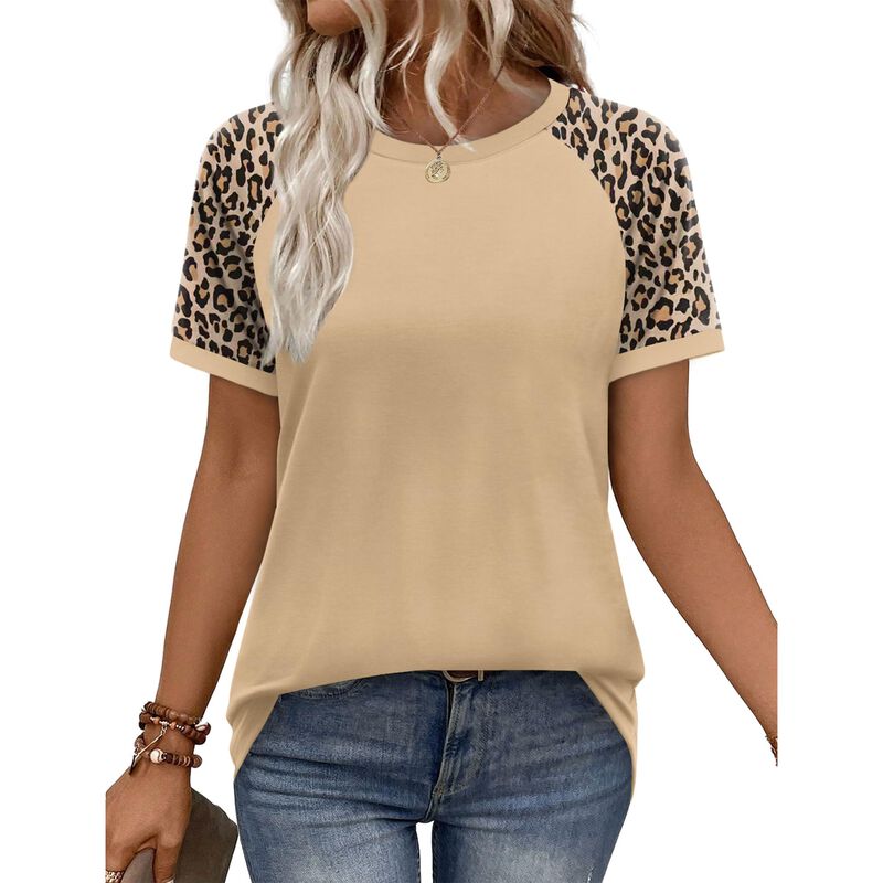 Camiseta Wiholl Mujer XL Leopard Caqui Manga Co... image number null