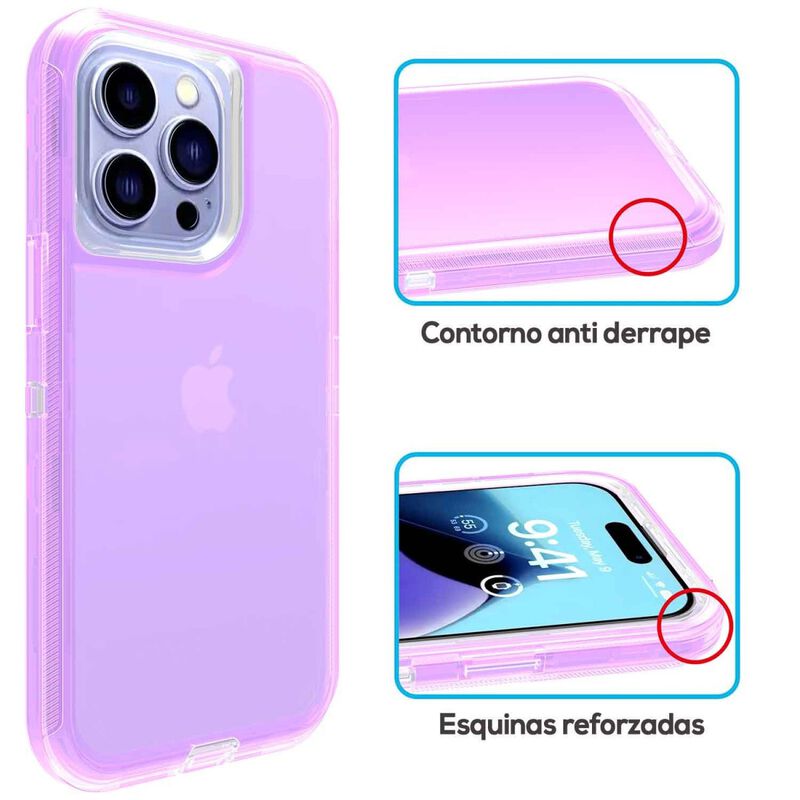 Funda Tekku Protect 360 Para Iphone 15 Pro Viol... image number null