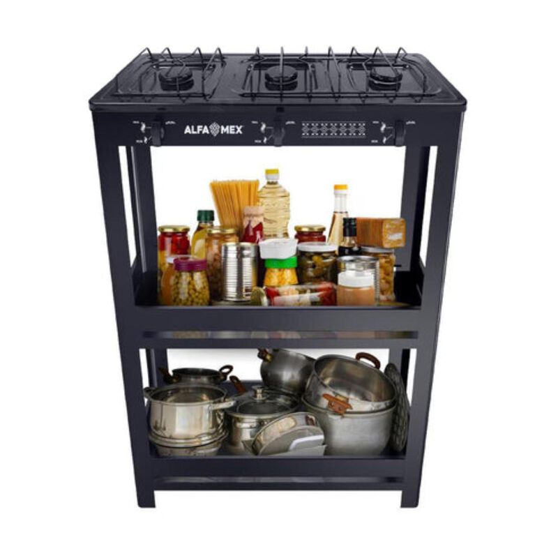 Parrilla de Gas con Estante Alfamex 3 Quemadore... image number null