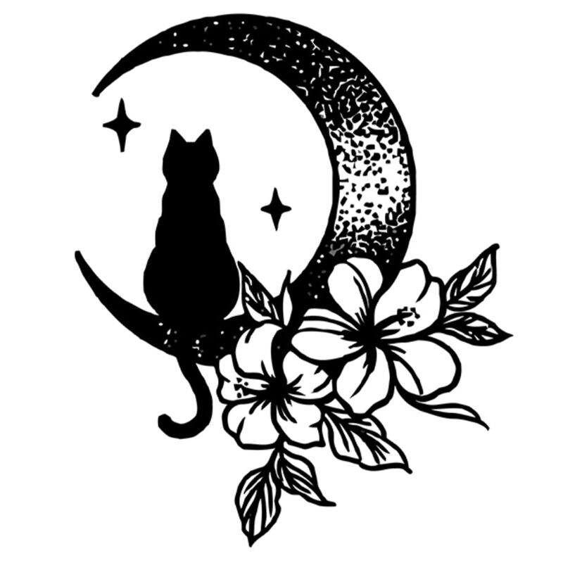 Tatuaje Temporal Inkartlink Gato En La Luna - 3... image number null