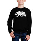 Sudadera De Cuello Redondo Word Art Para Ni&ntilde;o - Oso de California - Negro