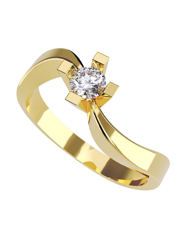 Anillo de Compromiso en Oro Amarillo 14K con Ci... image number null