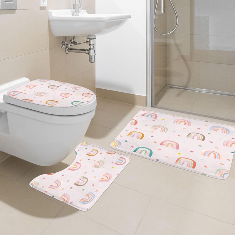 Cortina De Ducha Ufeela 183 cm Rosa Arco&iacute;ris Ju... image number null
