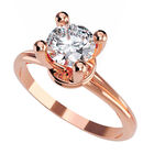 Anillo de Compromiso en Oro Rosa 14K con Circonia -  Talla:7.5/ FJ589-14R-CZ-75