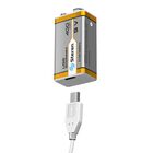 Bater&iacute;a recargable USB Li-Ion tipo 9V (cuadrada), de 400 mAh Bat-li-9v Usb