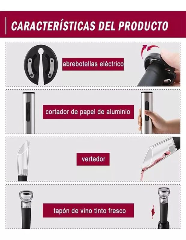 Sacacorchos eléctrico Casa BIU de aluminio image number null
