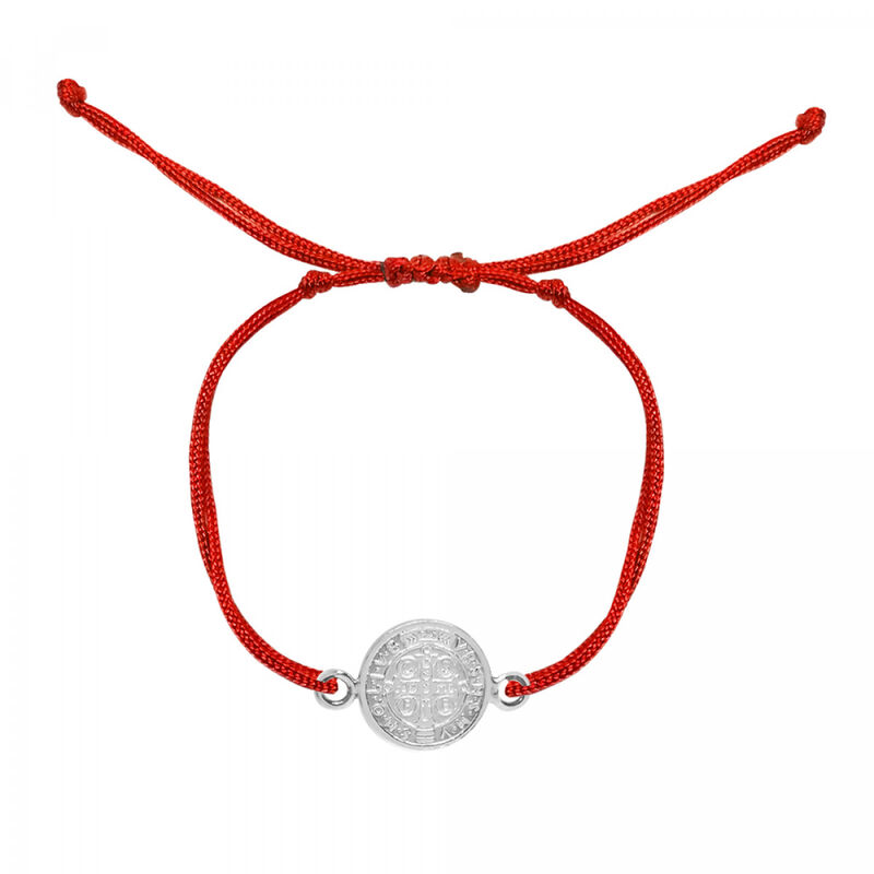 Pulsera ajustable de hilo con medalla San Benit... image number null