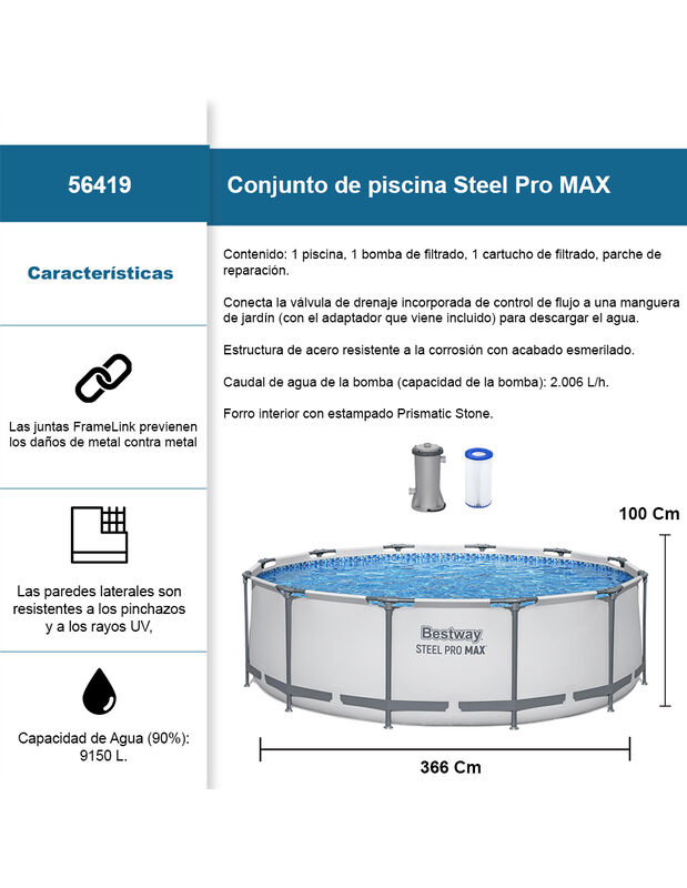 Piscina Estructural Circular Familiar Pro 3.66 ... image number null