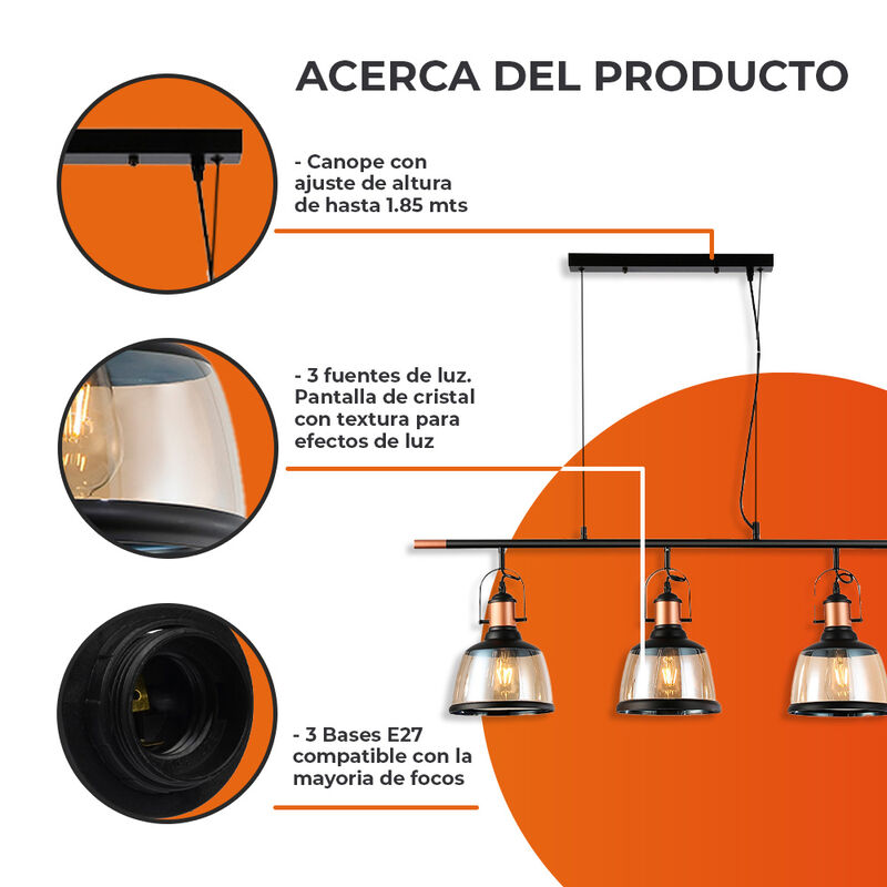 Colgante de Cristal 1.85 m de Altura, Potencia ... image number null