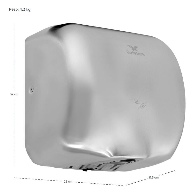 Secador Manos Potente Acero Inox Autom&aacute;tico Baj... image number null