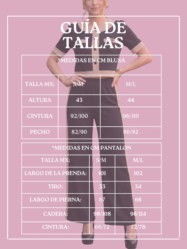 Conjunto 2 Piezas, Blusa Y Pantal&oacute;n Moderno, Co... image number null