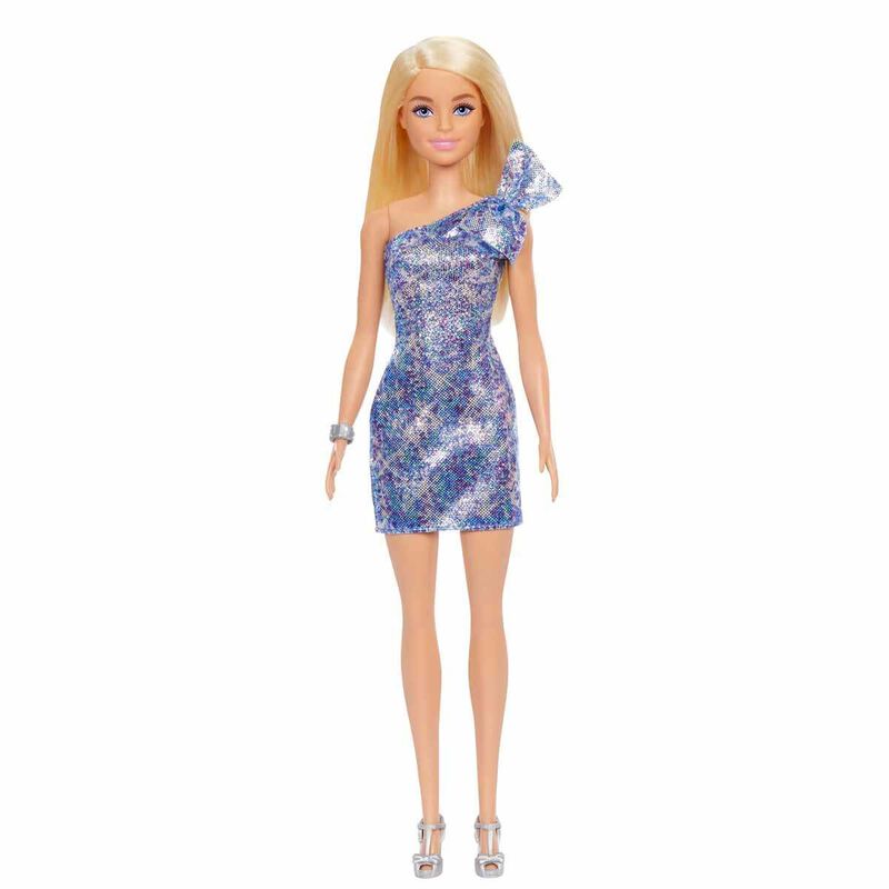 Mu&ntilde;eca Barbie Glitz Mattel Con Vestido Azul, Ta... image number null