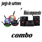 Combo Minicomponente Lg 300w Rms Xboom Negro-rojo + Juego De Sartenes Ekco 5 Piezas Multicolor Syp/end