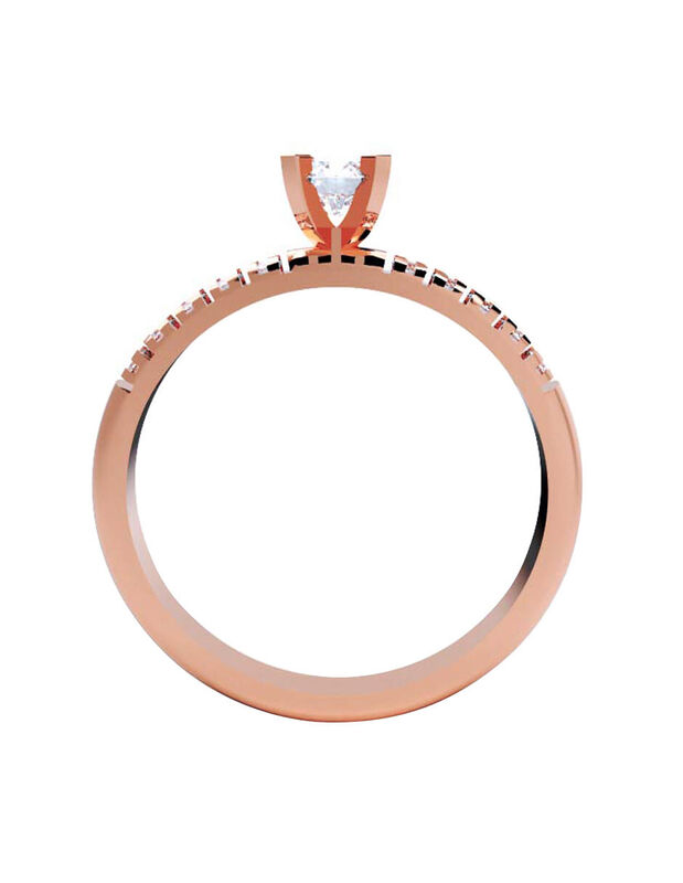 Anillo de Compromiso en Oro de 10K con Circonia... image number null