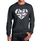 Sudadera De Cuello Redondo Word Art Para Hombre - Coraz&oacute;n de Gato - Gris
