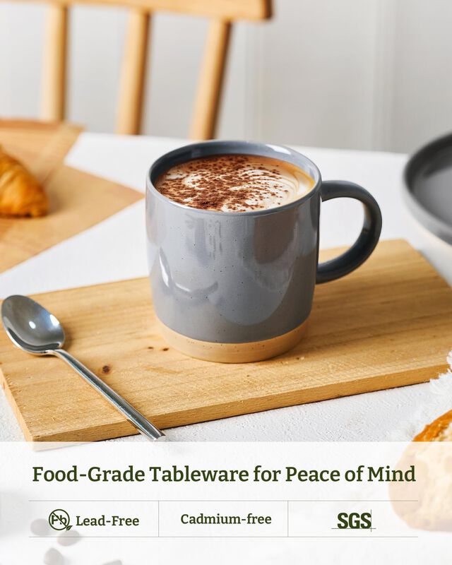 Tazas De Caf&eacute; Famiware 370 ml, Juego De 8, Gris... image number null