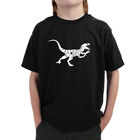 Camiseta Word Art Para Ni&ntilde;o - Velociraptor - Negro