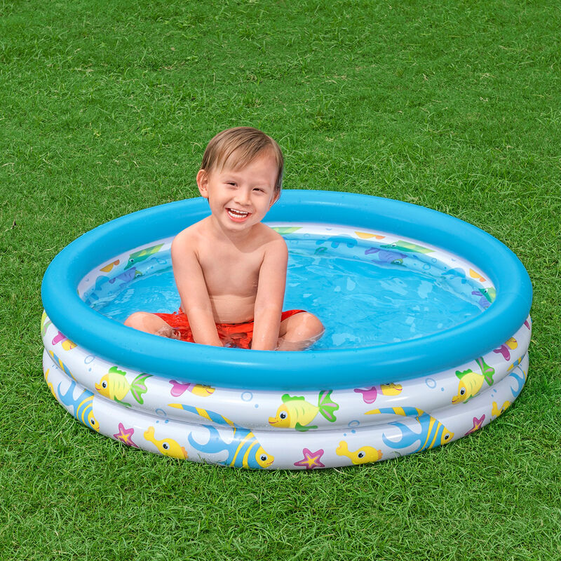 Alberca Inflable Redonda 3 Anillos Decorada Mar... image number null