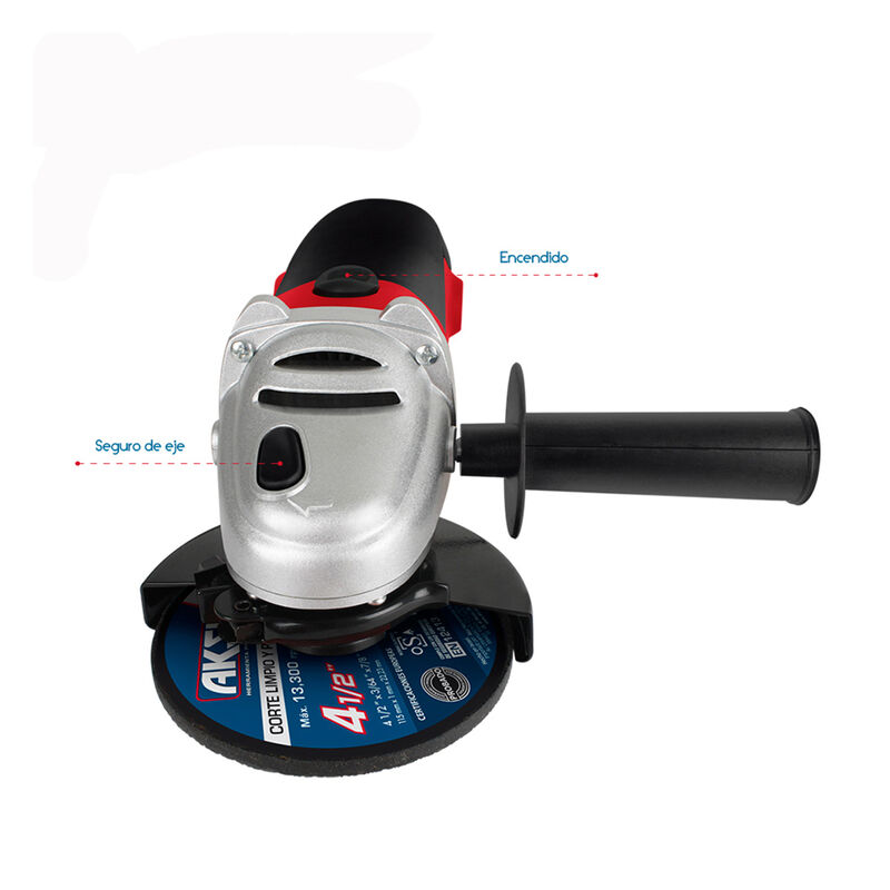 Esmeriladora Aksi 900W de 4 1/2 pulg Profesiona... image number null