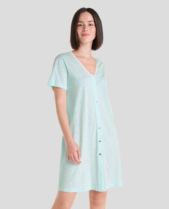 Camis&oacute;n Corto Estampado Plata Verde image number null