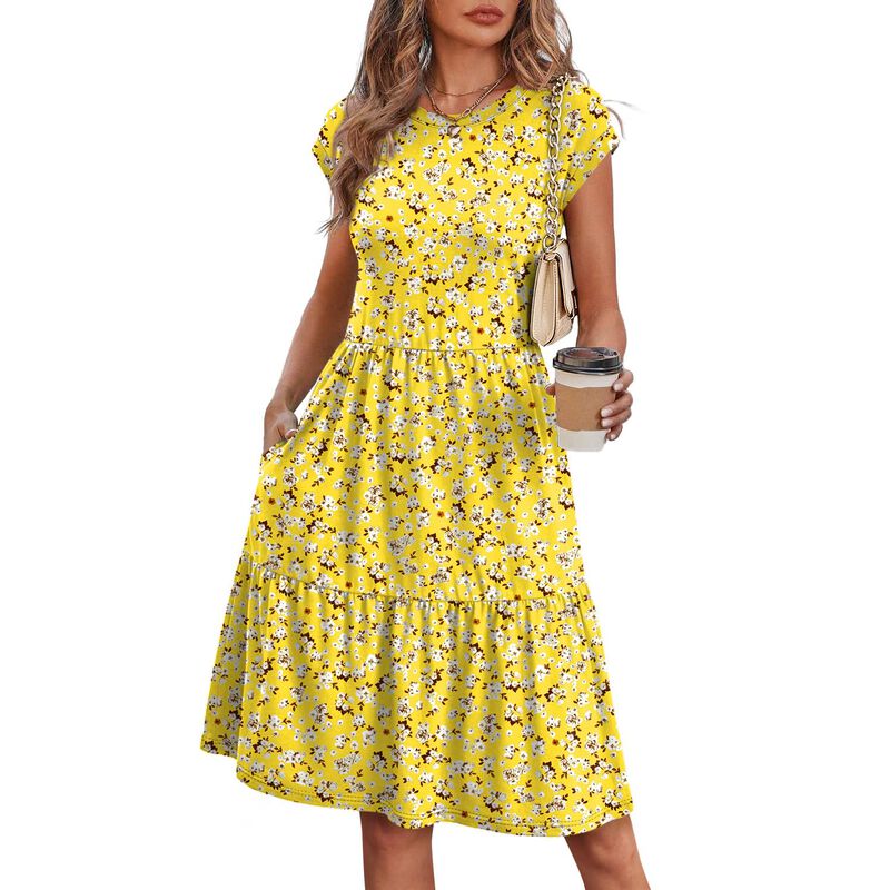 Vestido Boho Floral Wiholl - Mangas Tipo Capuch... image number null