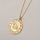 Medalla chica virgen de plata con baño de oro y cadena