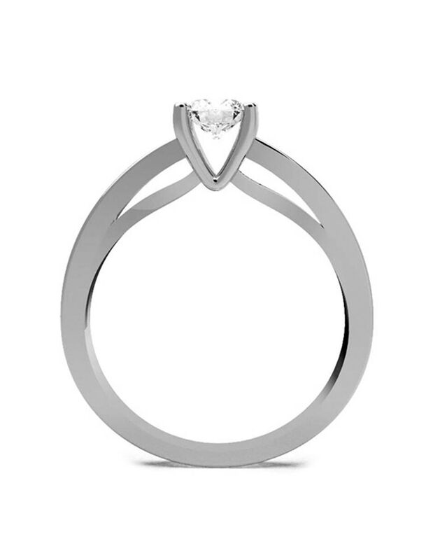 Anillo de Compromiso en Oro Blanco 14K con Circ... image number null