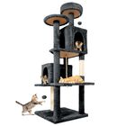 &Aacute;rbol Para Gatos Tscomon 150 cm Multi‑nivel Gris Con Casa