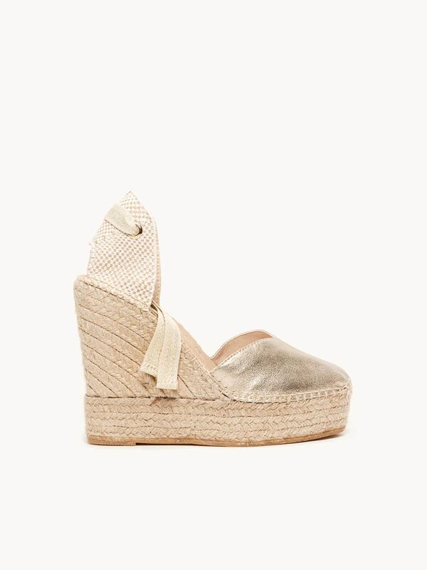 Alpargata de Cu&ntilde;a Alta Romero 12cm Oro image number null