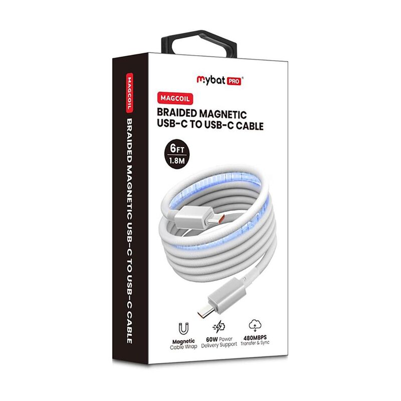 Cable Datos Mybat Blanco Rebobinado Magn&eacute;tico U... image number null