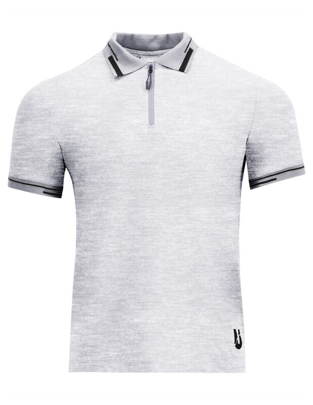 Playera Hombre Premium Cuello Con Cierre Gris R... image number null