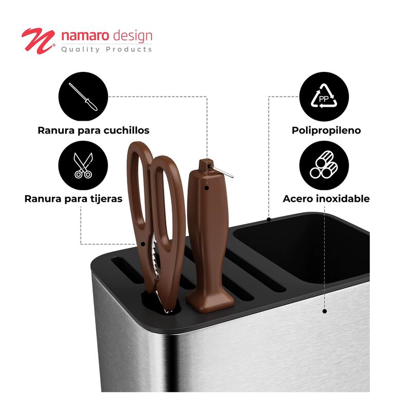 Porta Cubiertos Rectangular hecho de Acero Inox... image number null