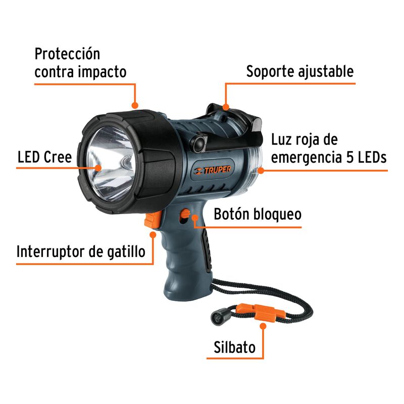 Lámpara Recargable de Led 300 Lm Alta Potencia ... image number null