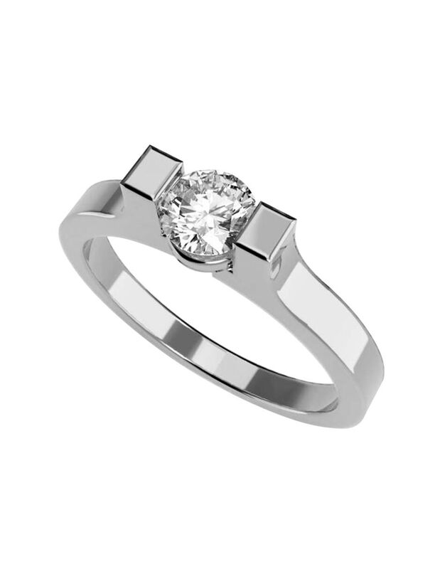 Anillo de Compromiso de 14K con Diamante de Lab... image number null