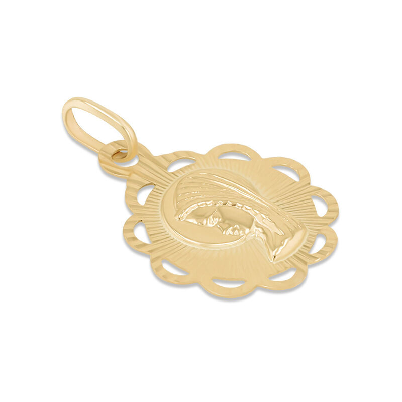 Medalla Circular Virgen Ni&ntilde;a Oro Amarillo 10k S... image number null