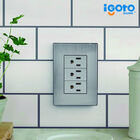 Paquete 5 piezas Placa Armada Con 3 Contactos Sencillos De 1 M&oacute;dulo