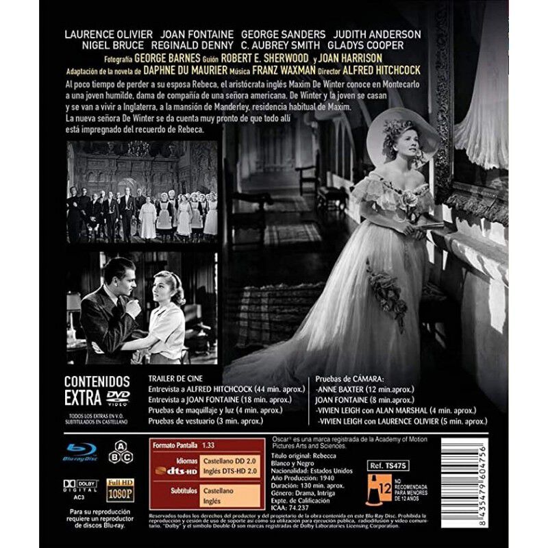 Rebeca (con Dvd. De Extras) [blu Ray] (1940) Re... image number null
