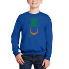 Sudadera De Cuello Redondo Word Art Para Ni&ntilde;o - Duende Irland&eacute;s - Azul Rey