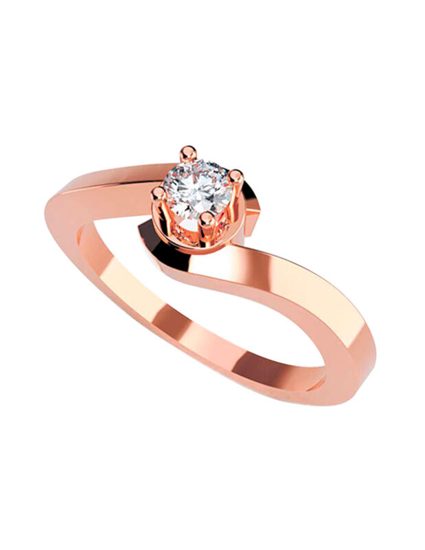 Anillo de Compromiso en Oro Rosa 14K con Circon... image number null