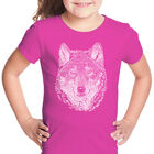 Camiseta Word Art Para Ni&ntilde;a - Lobo - Rosa