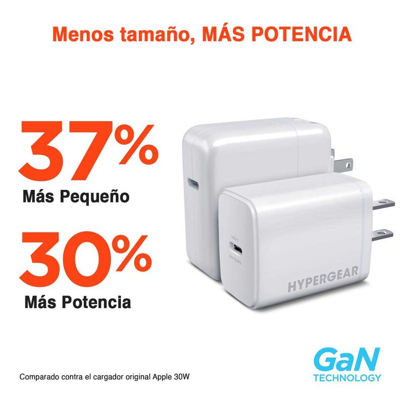 Cargador r&aacute;pido AC HYPERGEAR USB-C PD 40W GaN P... image number null