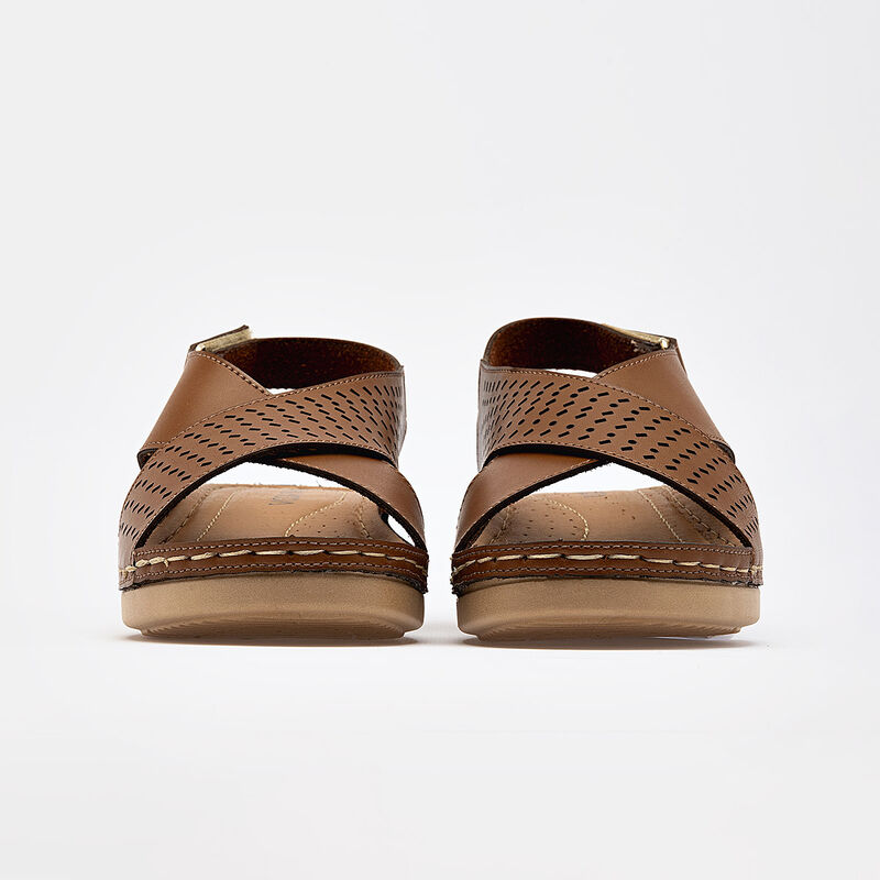 Via Moda sandalia cu&ntilde;a para mujer camel cod 140... image number null