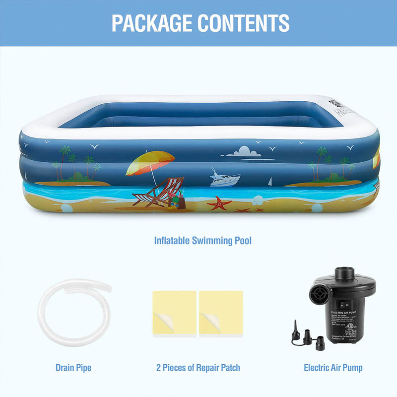 Piscina Inflable Familiar con Diseño de Playa image number null