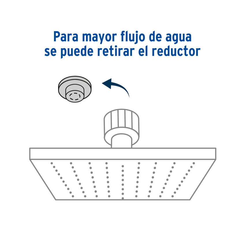 Reregadera Cromo 10' Plato Cuadrado delgado Sin... image number null
