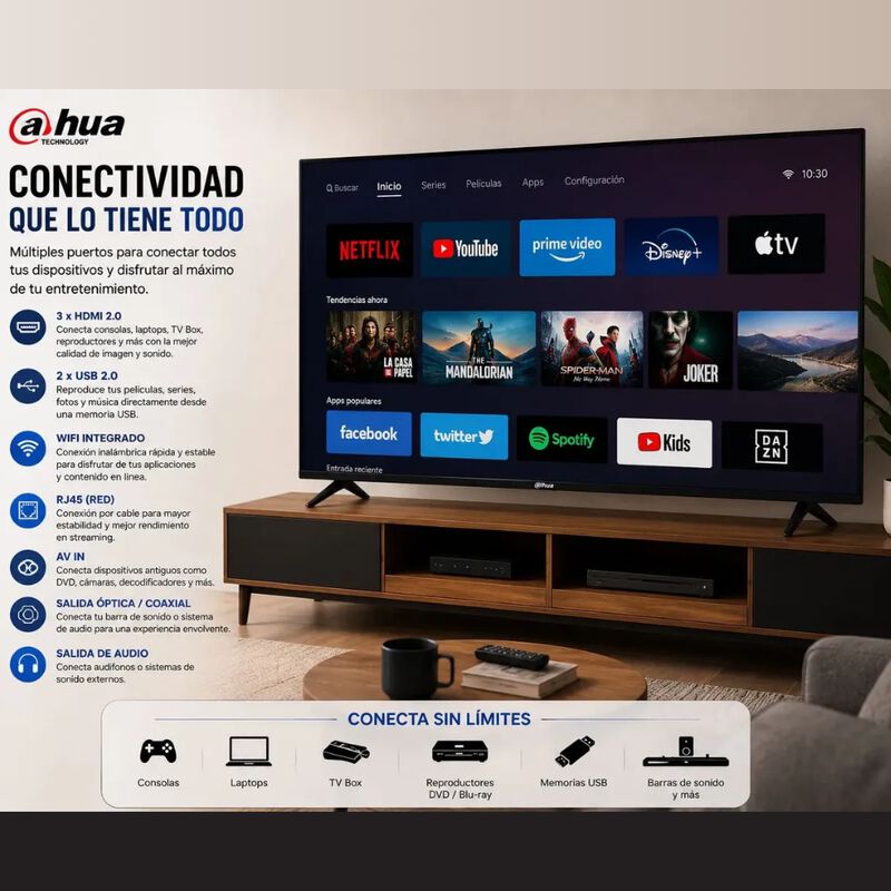 Pantalla Dahua 50 Smart Tv 4k Uhd Android Wifi ... image number null