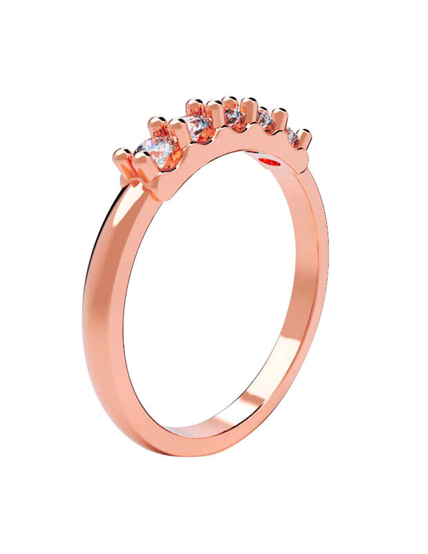 Anillo de Compromiso en Oro Rosa 14K con Circon... image number null